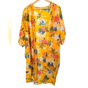 Live 4 Truth Yellow Floral Kimono Size 2X